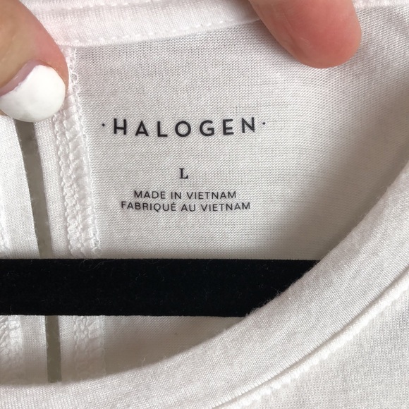 Halogen white tank top woman’s size L keyhole back - Picture 3 of 6